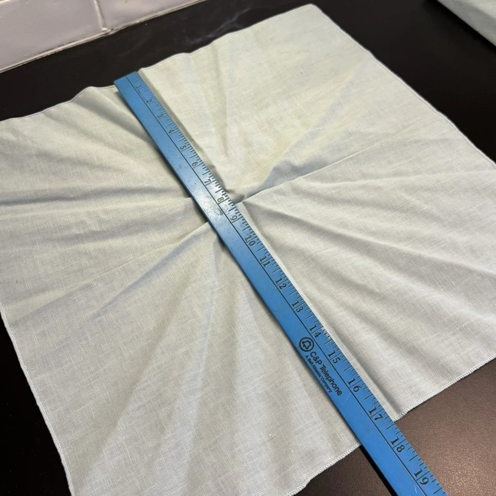 Vintage Cloth Linen Napkins Baby Blue  18
